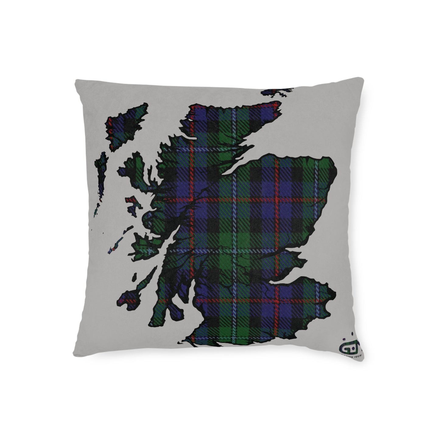 Reversible Square Cushion : Stag / Scotland Map - Argyle Tartan, Various Sizes