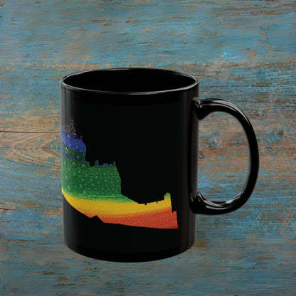 Edinburgh Castle Pride Rain Art Mug, Black