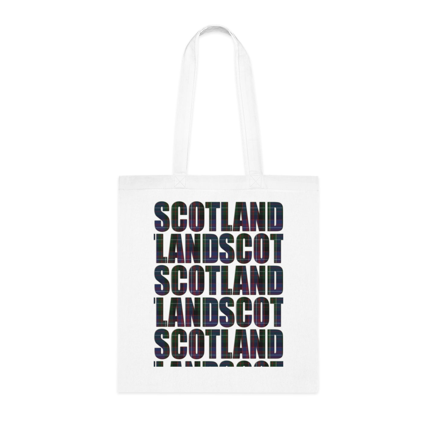 Reversible Scotland Tartan Map Cotton Tote Bag - Rankin Tartan