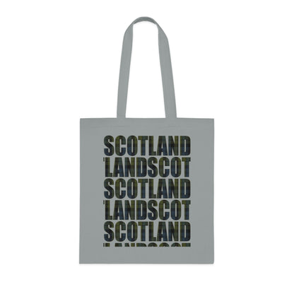 Reversible Scotland Tartan Map Cotton Tote Bag - Campbell Tartan