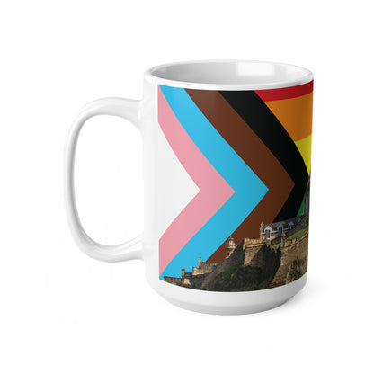 Edinburgh Castle Pride Progress Sky Photo Mug, White