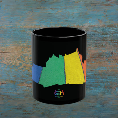 Edinburgh Castle Pride Road Art Mug, Black