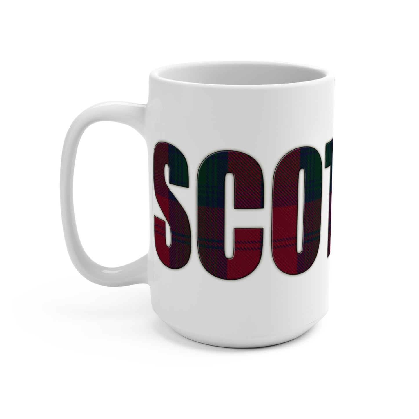 Scotland Lettering Tartan Mug 15oz, Lindsay Tartan