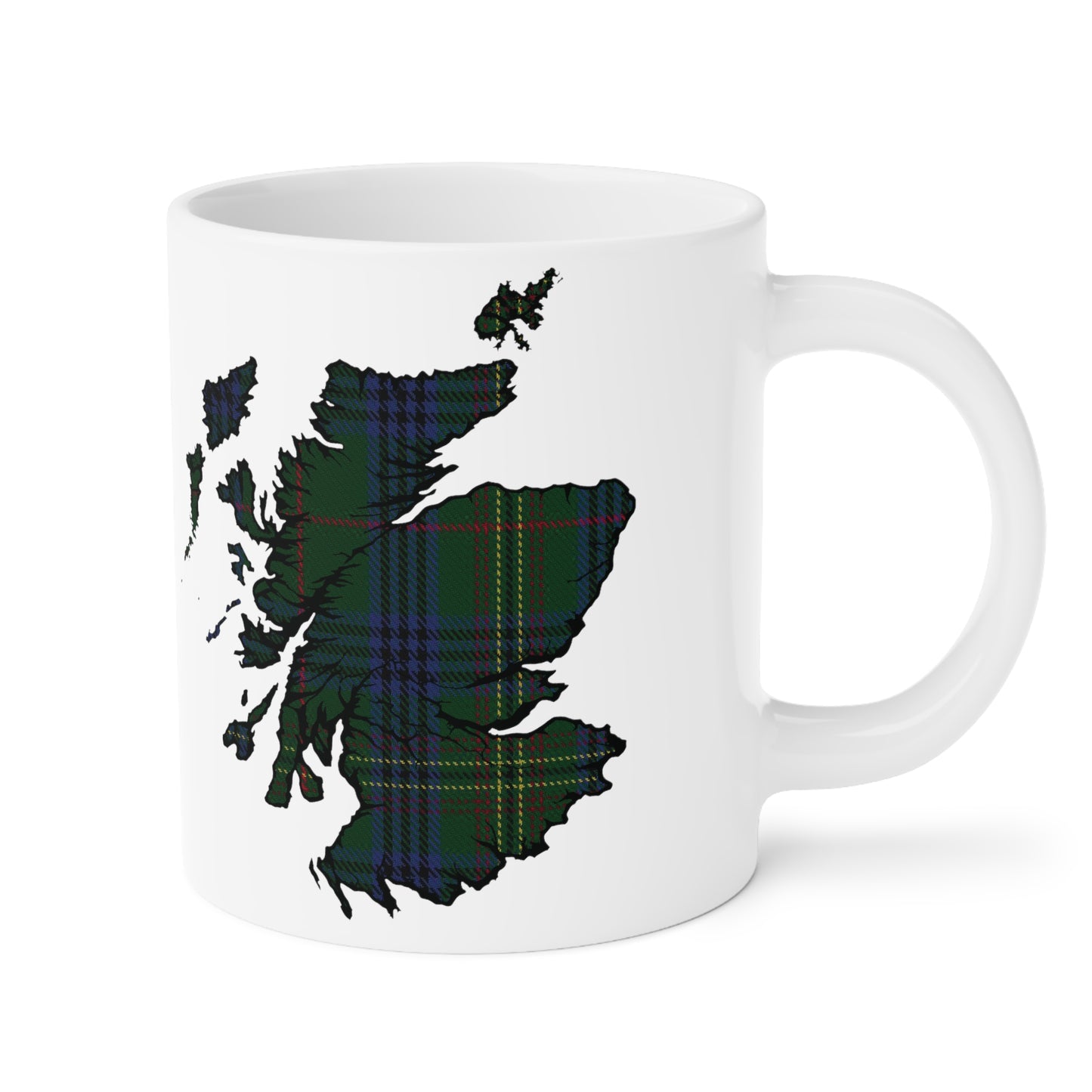 Scotland Tartan Map Mug - Kennedy Tartan, Various Sizes