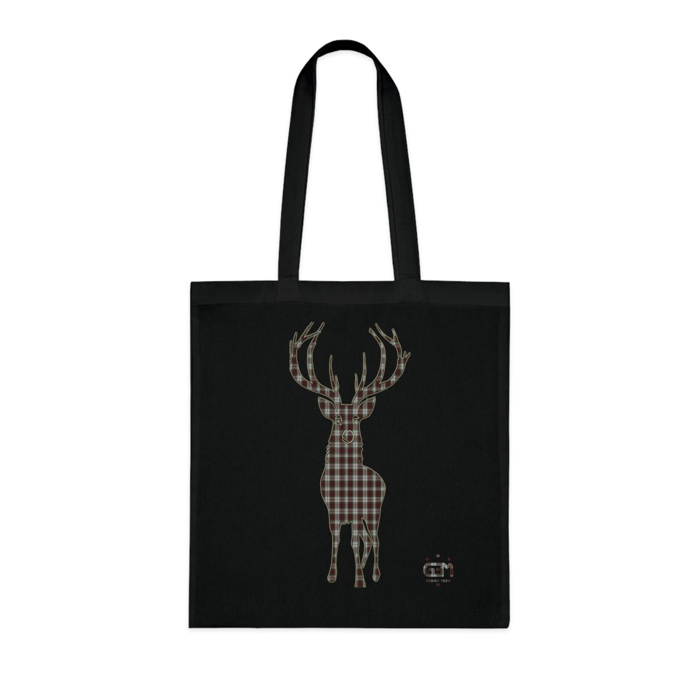 Reversible Scotland Tartan Stag Cotton Tote Bag - Fraser Tartan