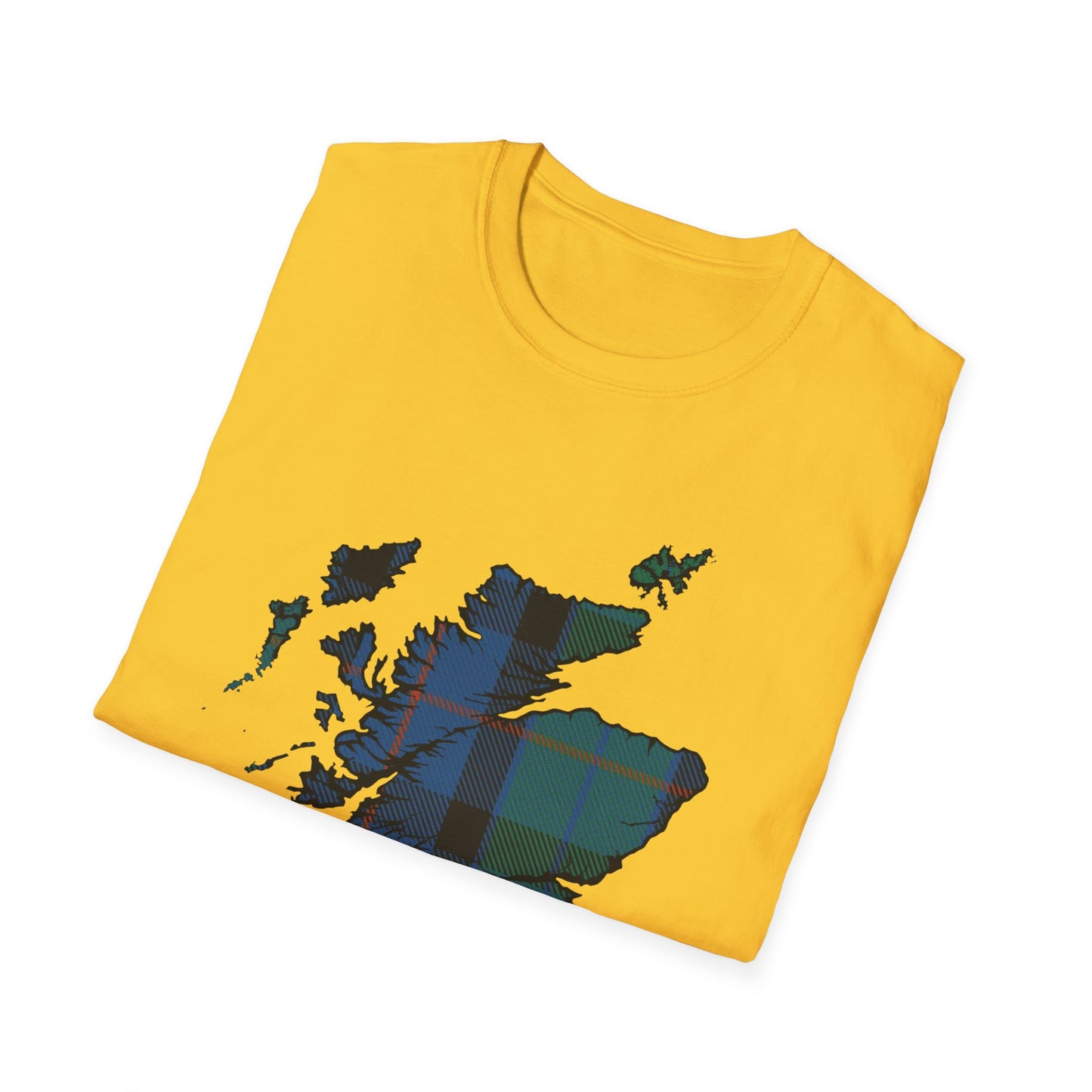 Tartan Scotland Map Softstyle T-Shirt unisexe - Fleur d’Écosse Tartan Tee 