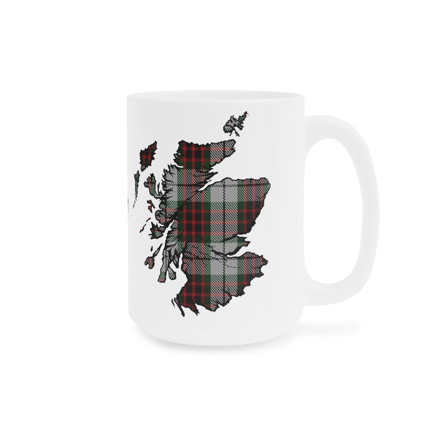 Scotland Tartan Map Mug - Fraser Tartan, Various Sizes