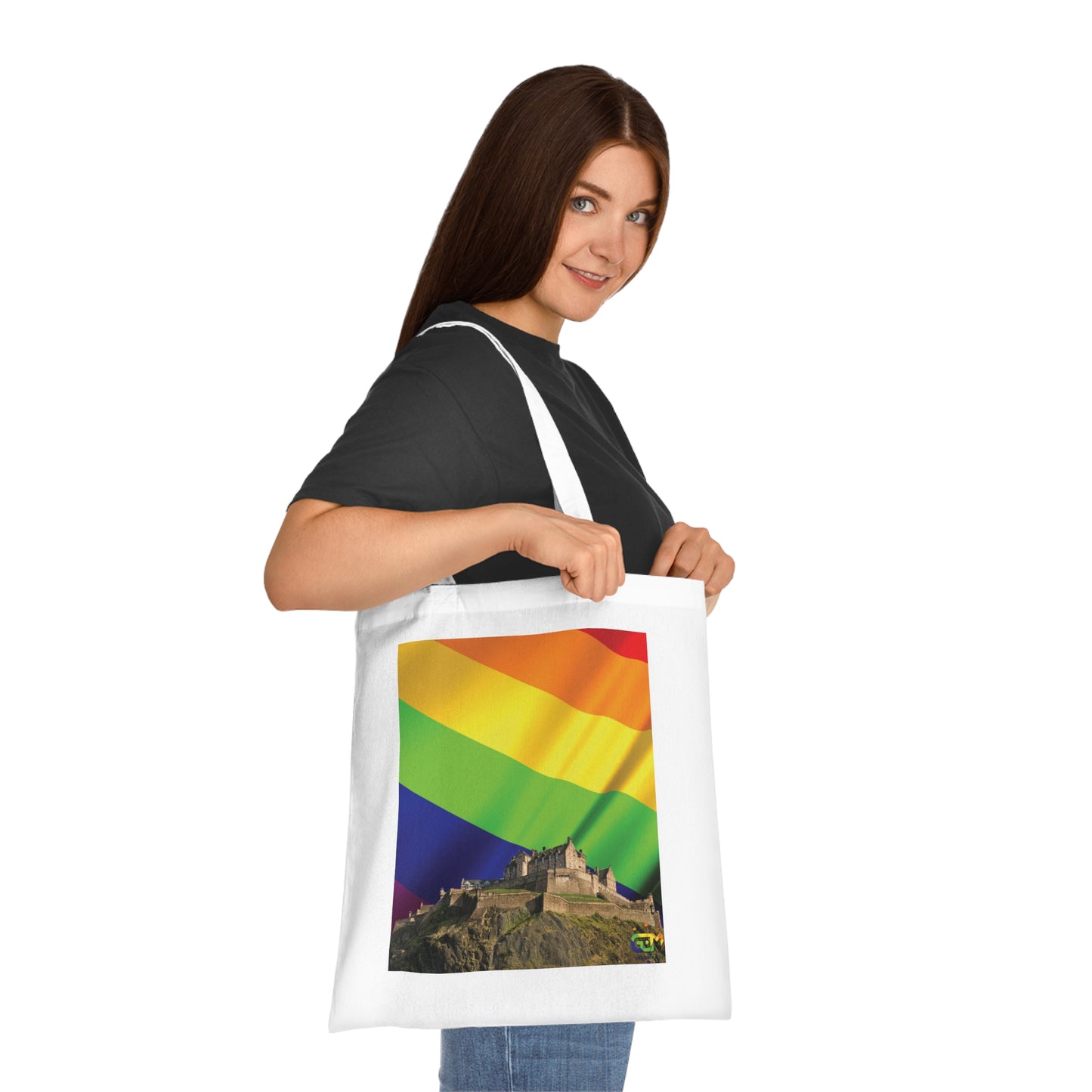 Edinburgh Castle Pride Flag Sky Cotton Tote Bag