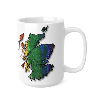 Scotland Map Pride Rain Mug, White