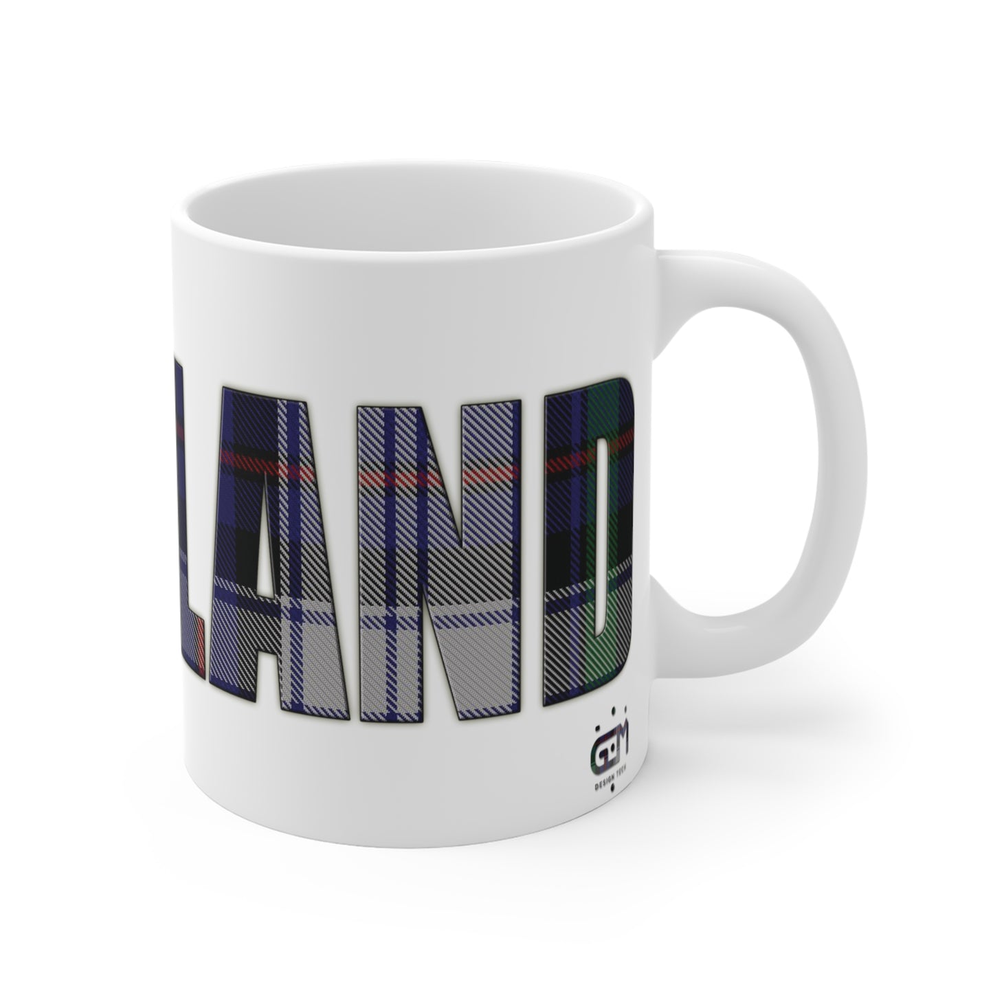 Scotland Lettering Tartan Mug 11oz, Argyle Dress Tartan