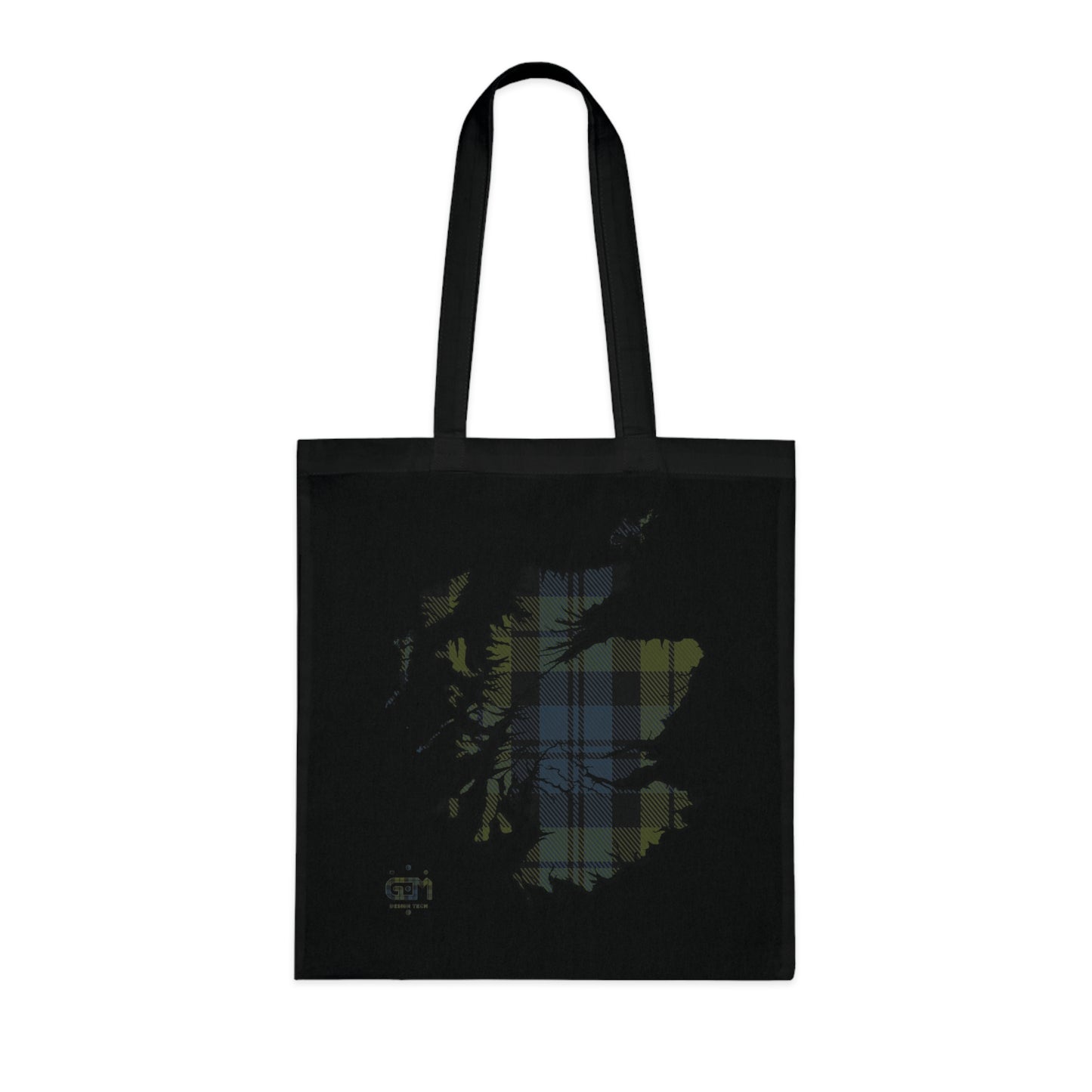 Reversible Scotland Tartan Map Cotton Tote Bag - Campbell Tartan