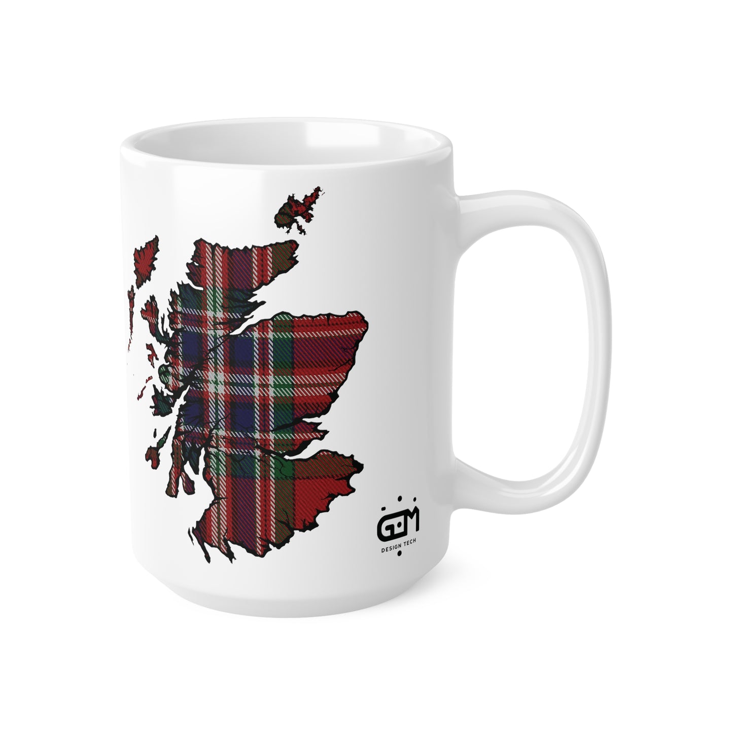 MacFarlane Red Tartan Scotland Map Mug, Coffee Cup, Tea Cup, Scotland, White