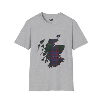 Scotland Tartan Map Softstyle Unisex T-Shirt - Rankin Tartan Tee