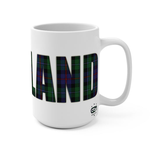 Scotland Lettering Tartan Mug 15oz, Argyle Tartan