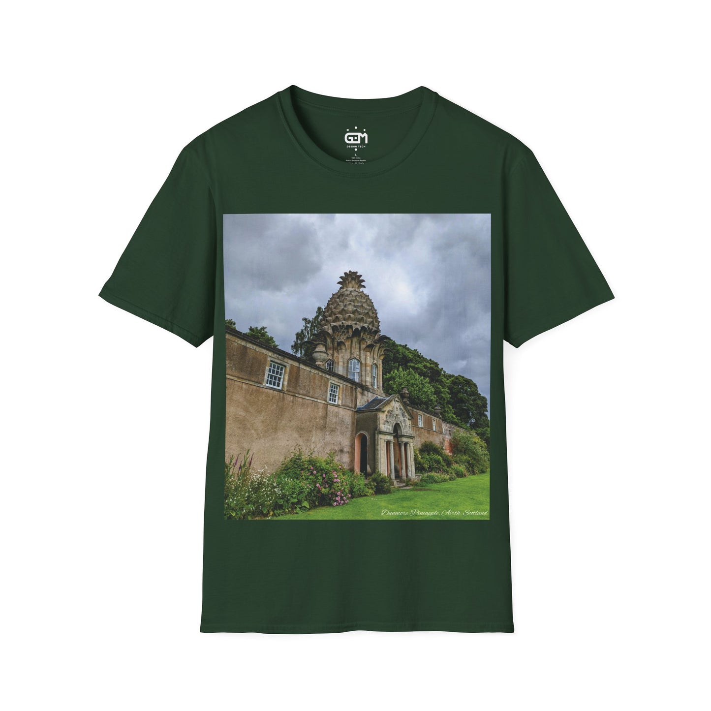 Dunmore Pineapple Photo Softstyle T-Shirt, Unisex Tee, Scotland Shirt, Scottish Landmark, Nature, Scenery, Various Colours