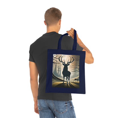 Reversible Scotland Tartan Stag Cotton Tote Bag - Gordon Tartan