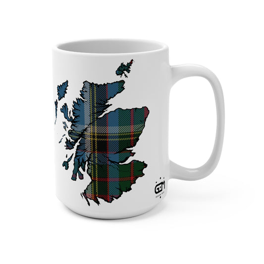 Scotland Map Mug 15oz, Anderson Old Tartan