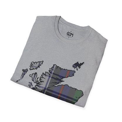 Scotland Tartan Map Softstyle Unisex T-Shirt, Argyle Dress Tartan, Various Colours