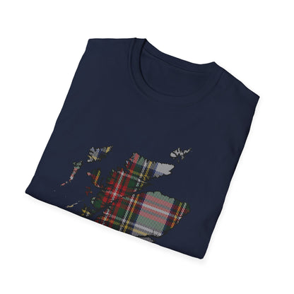 Tartan Ecosse Carte Softstyle T-Shirt Unisexe - Stewart Dress Tartan Tee 