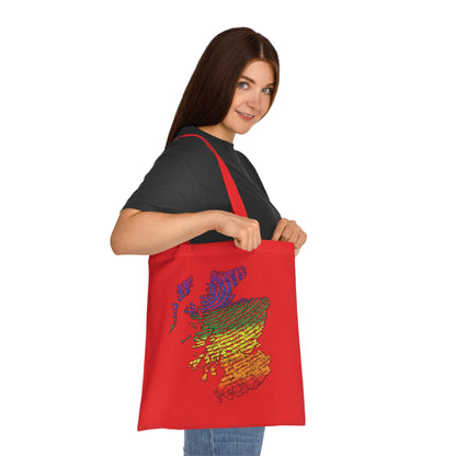 Scotland Pride Fingerprint Clan Map Cotton Tote Bag