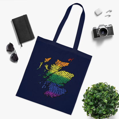 Scotland Pride Fingerprint Map Cotton Tote Bag