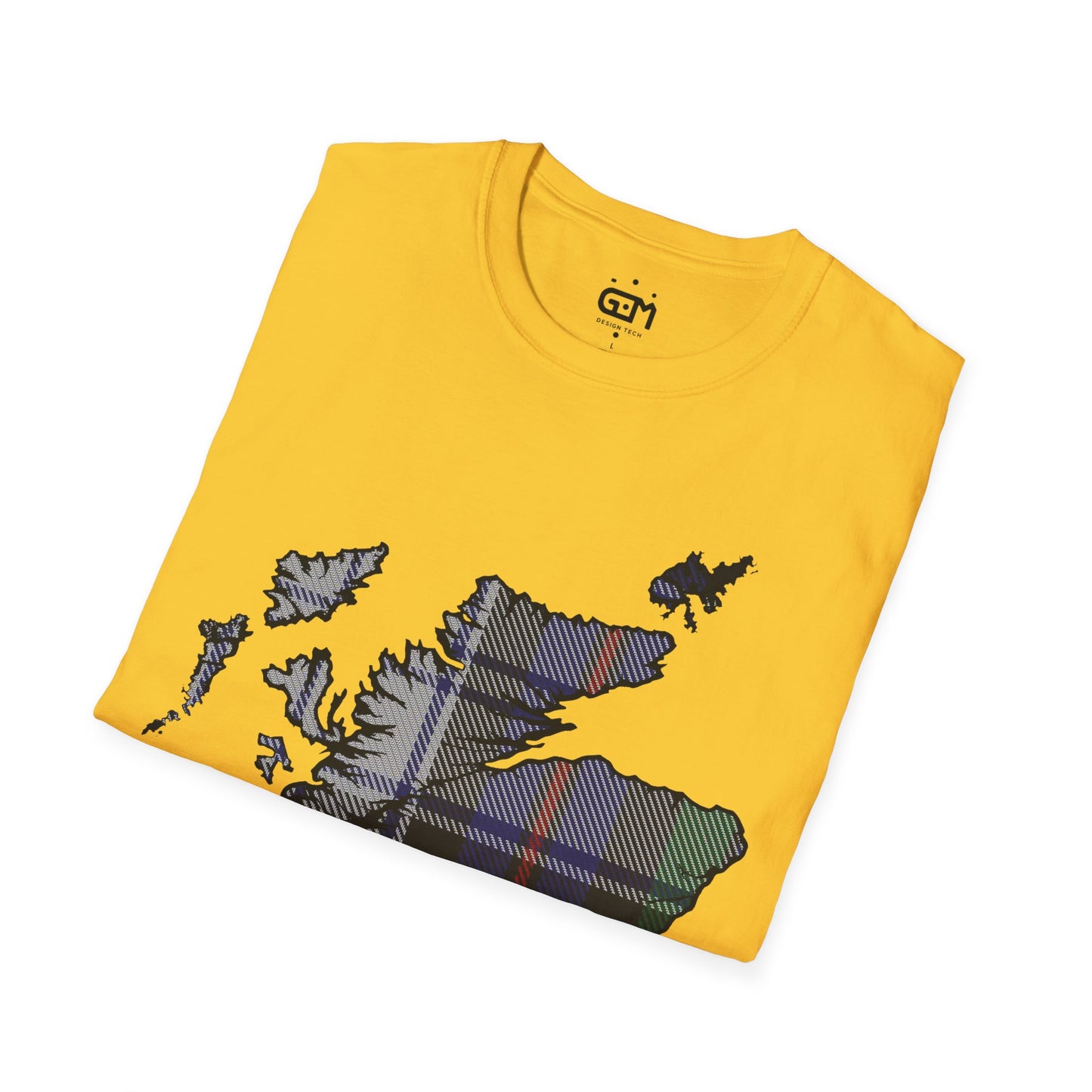 Scotland Tartan Map Softstyle Unisex T-Shirt, Argyle Dress Tartan, Various Colours