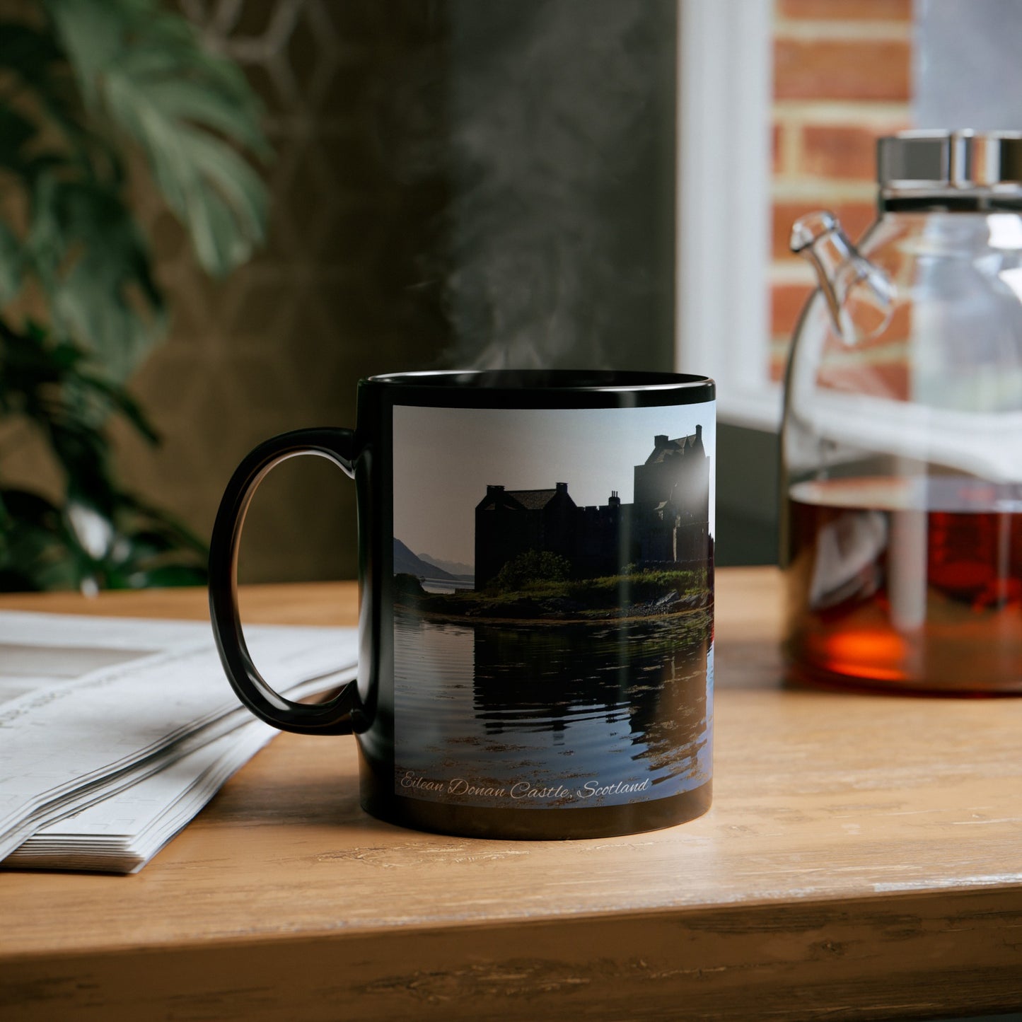 Eilean Donan Castle Photo Mug, Coffee Cup, Tea Cup, Scottish Art, Scottish Landmarks, Scottish Nature, Black