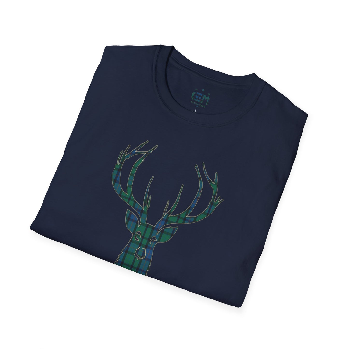 Tartan Stag Softstyle T-Shirt - Flower of Scotland Tartan, Unisex Tee, Scottish Scenery, Various Colours