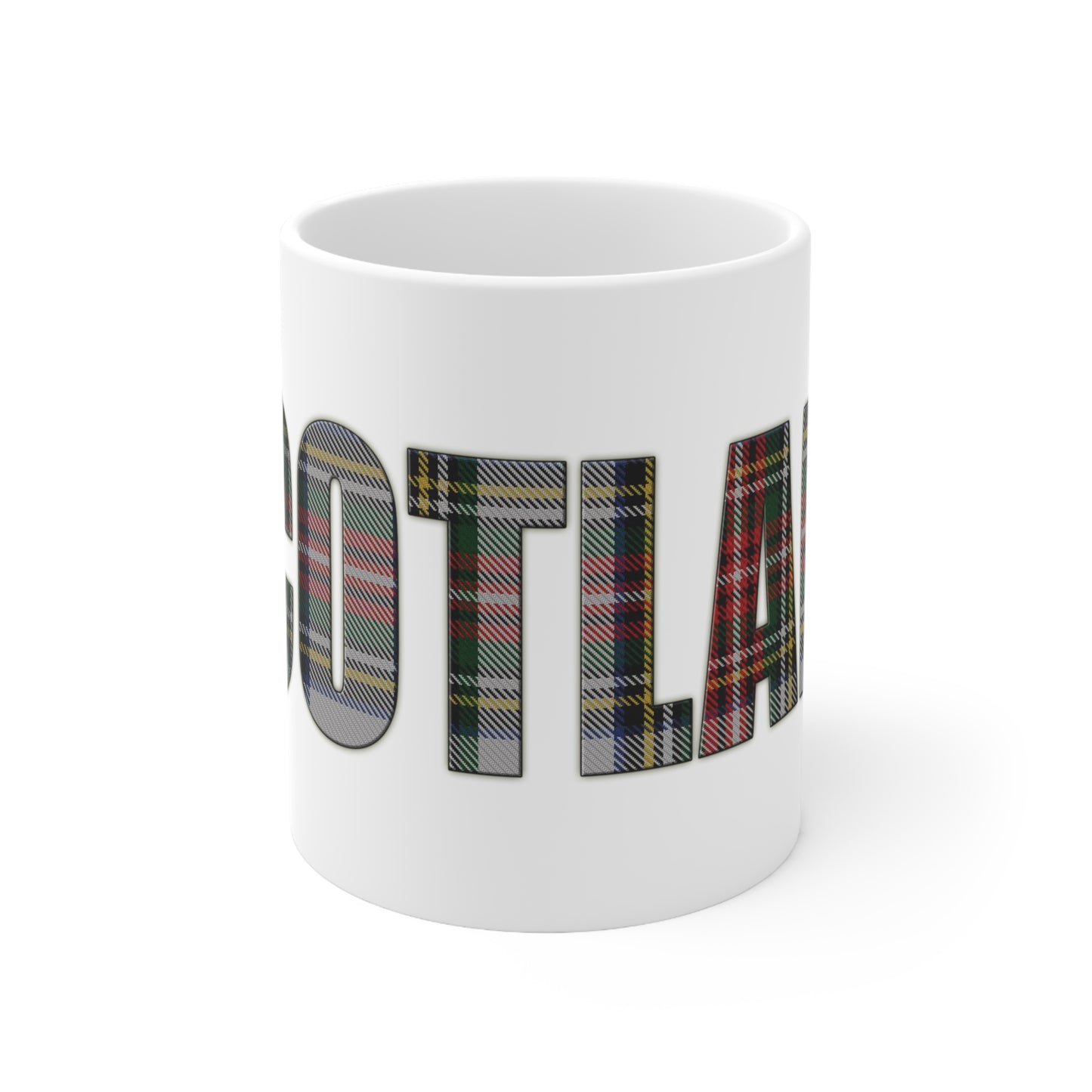 Scotland Tartan Mug - Stewart Dress, Coffee Cup, Tea Cup, Scotland, White