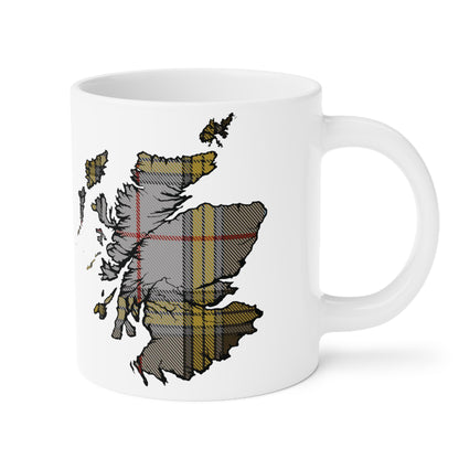 Scotland Tartan Map Mug - Buchanan Tartan, Various Sizes