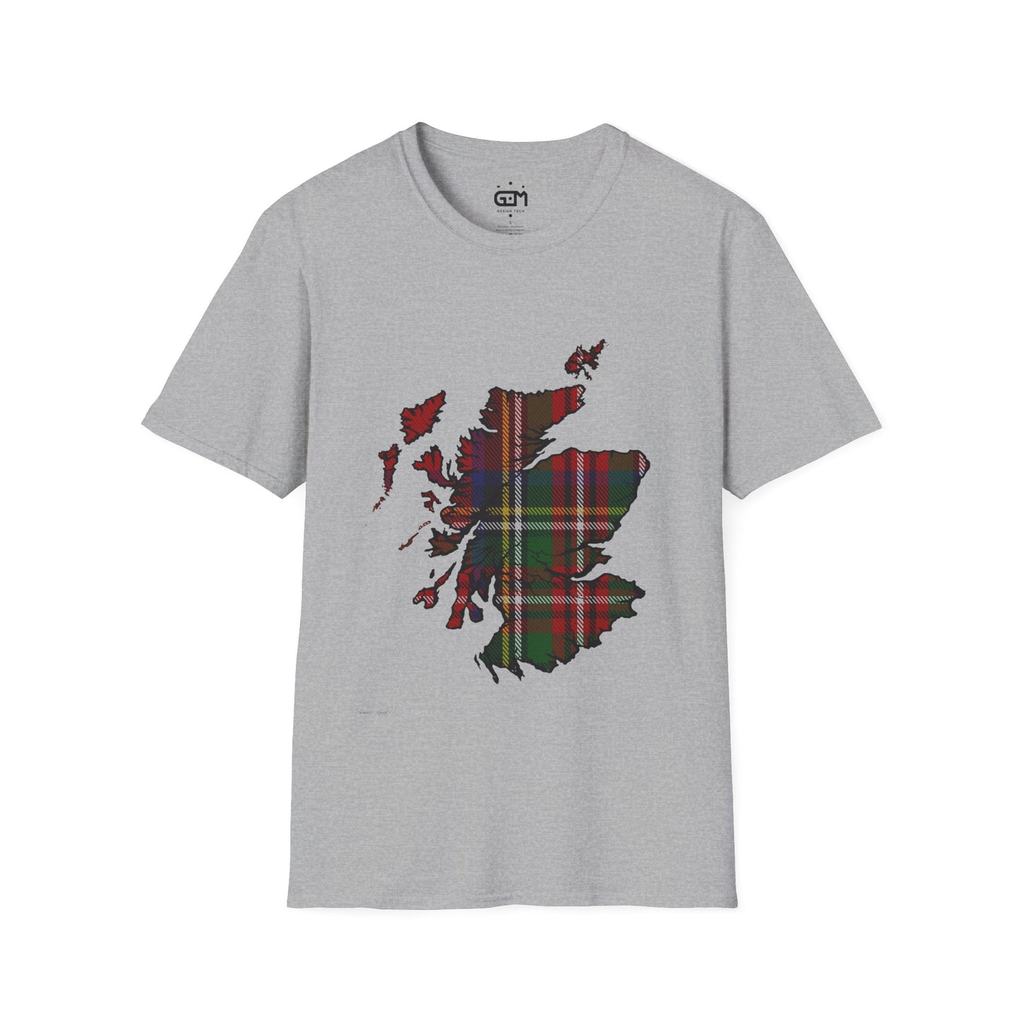 Scotland Tartan Map Softstyle Unisex T-Shirt - Stewart Royal Tartan Tee