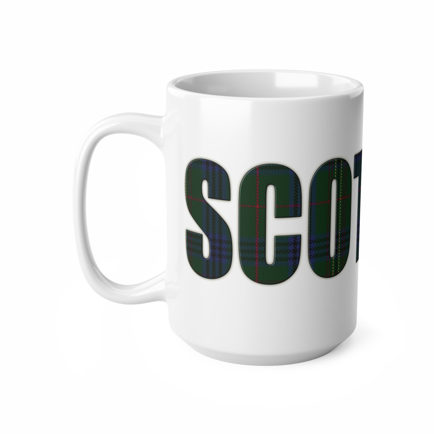 Scotland Tartan Mug - Kennedy, Coffee Cup, Tea Cup, Scotland, White