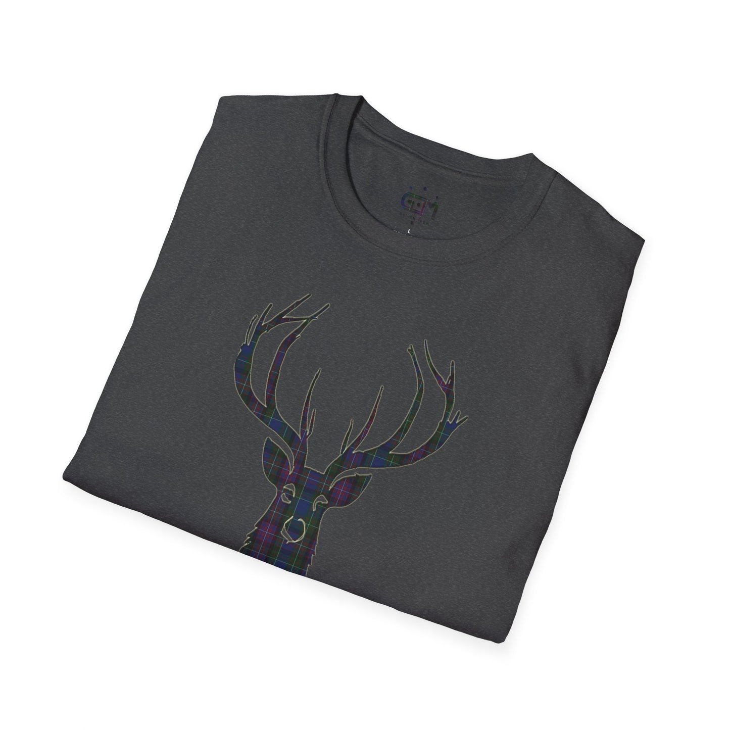 Tartan Stag Softstyle T-Shirt - Rankin Tartan, Unisex Tee, Scottish Scenery, Various Colours