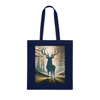 Reversible Scotland Tartan Stag Cotton Tote Bag - Keith Tartan