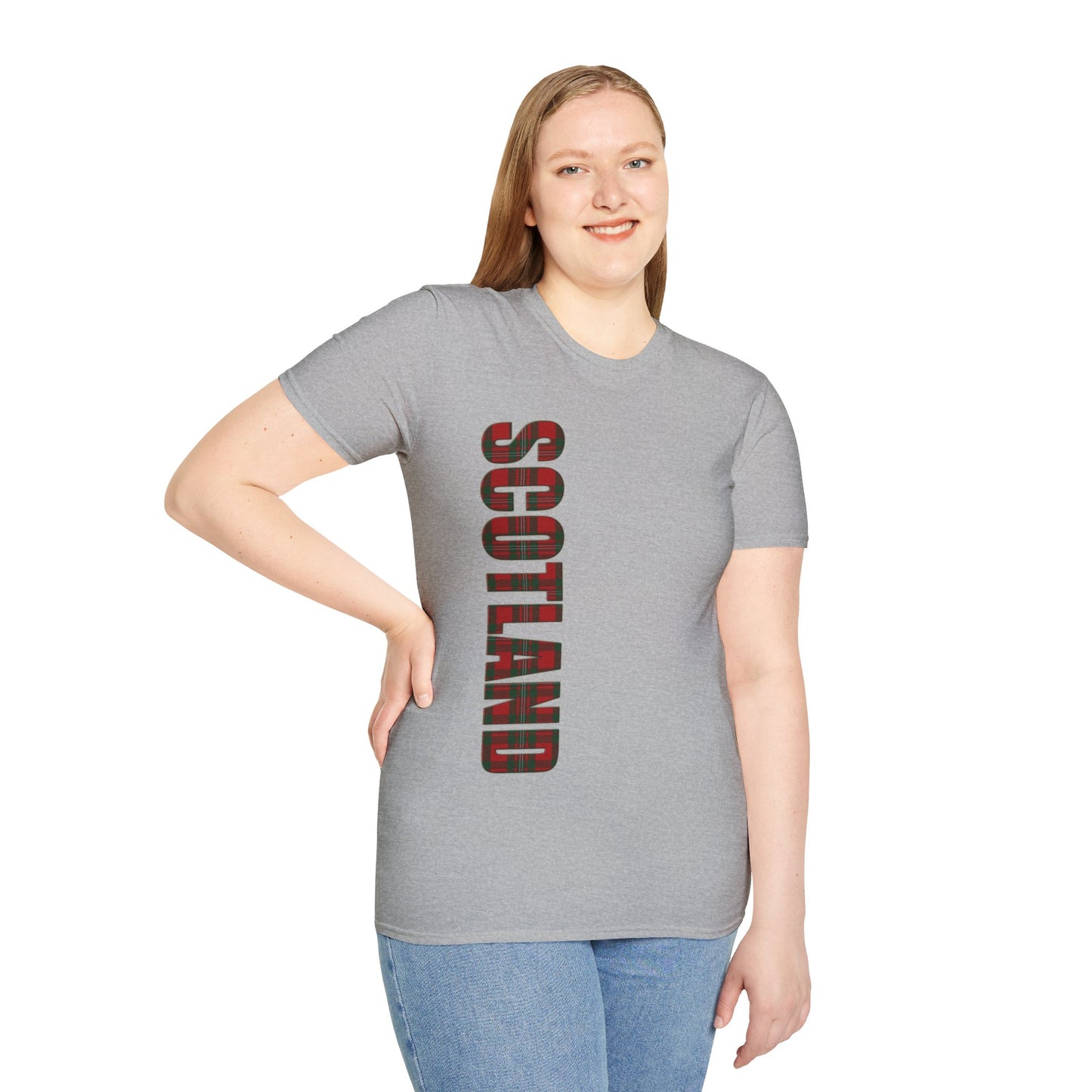 Scotland Lettering Tartan Softstyle Unisex T-Shirt, MacGregor Tartan Tee