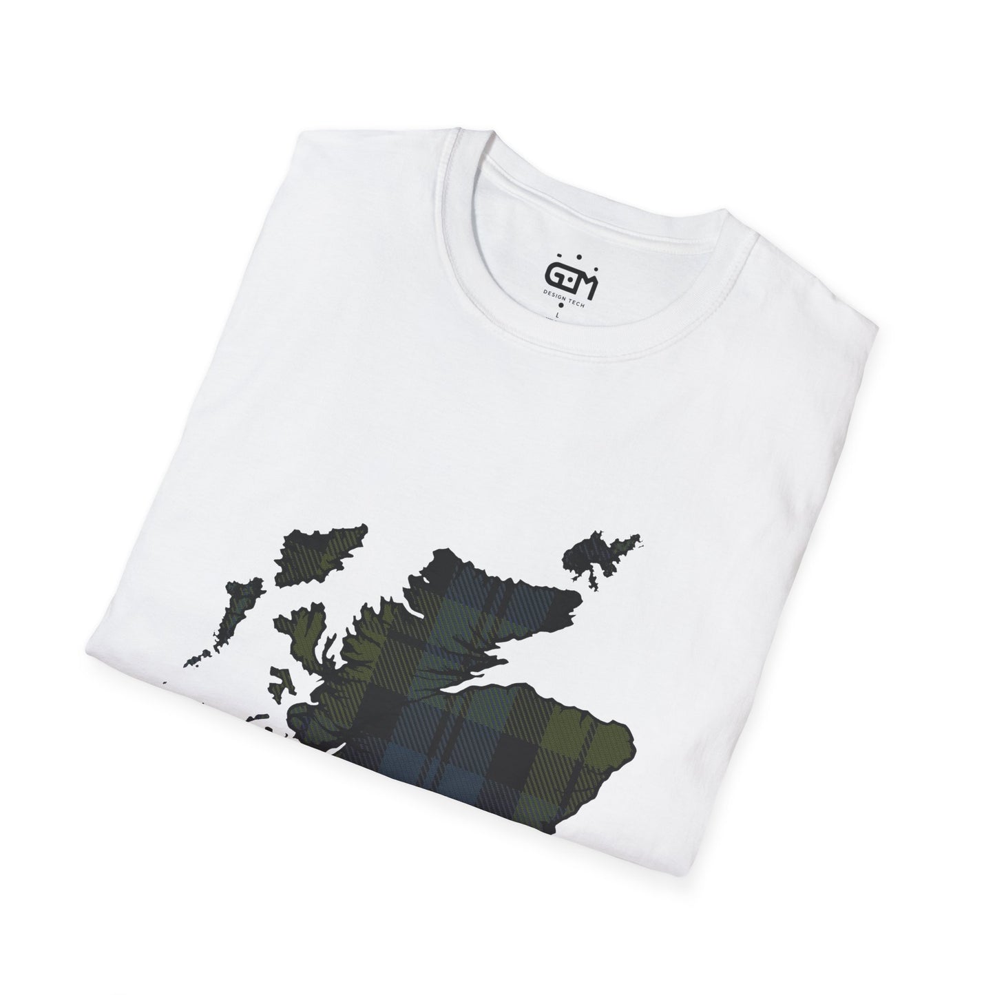 Scotland Tartan Map Softstyle Unisex T-Shirt - Campbell Tartan Tee