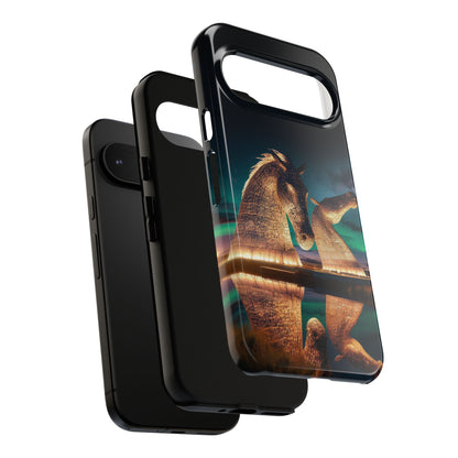Kelpies Northern Lights Art Phone Case, Scotland, Google