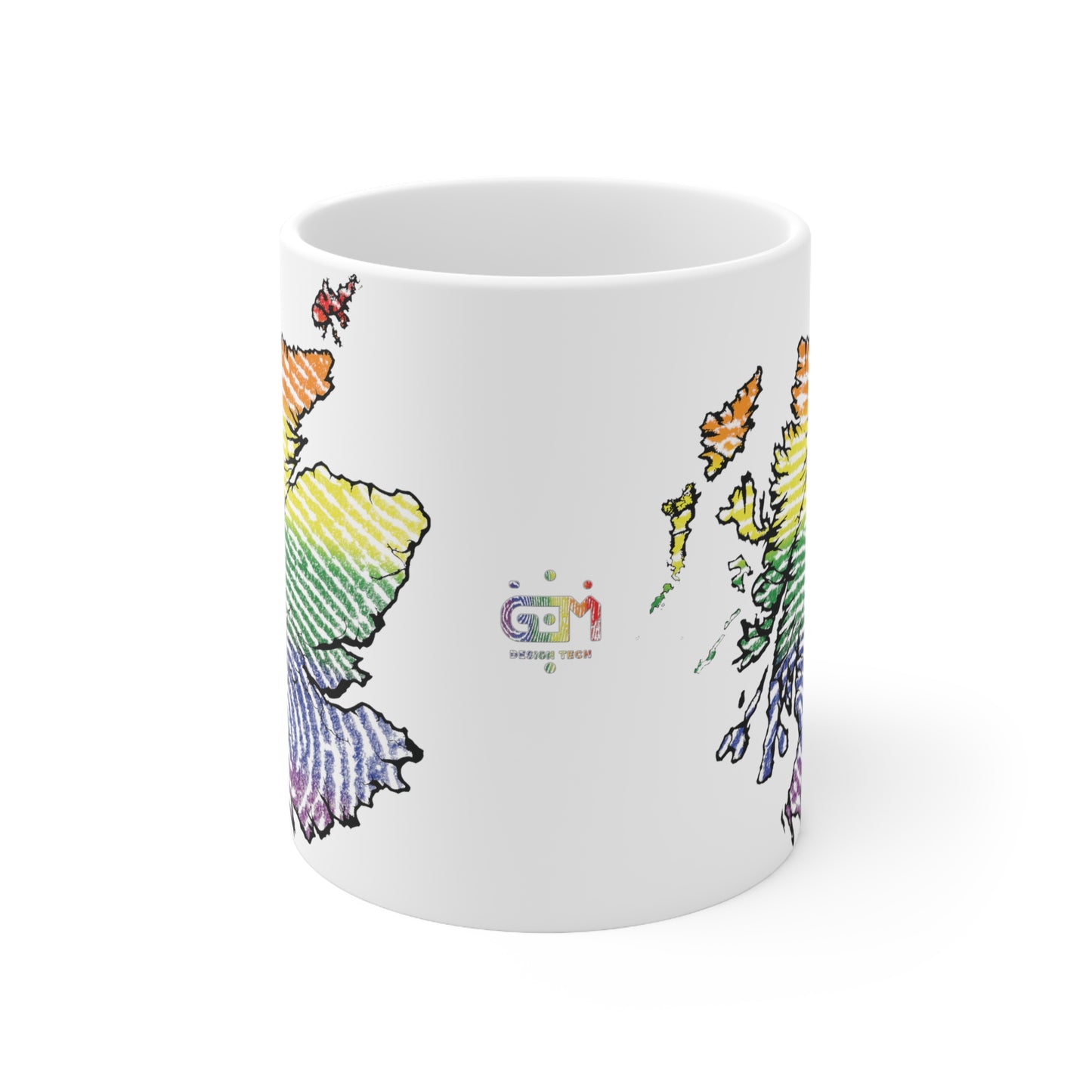 Scotland Map Pride Fingerprint Mug, White