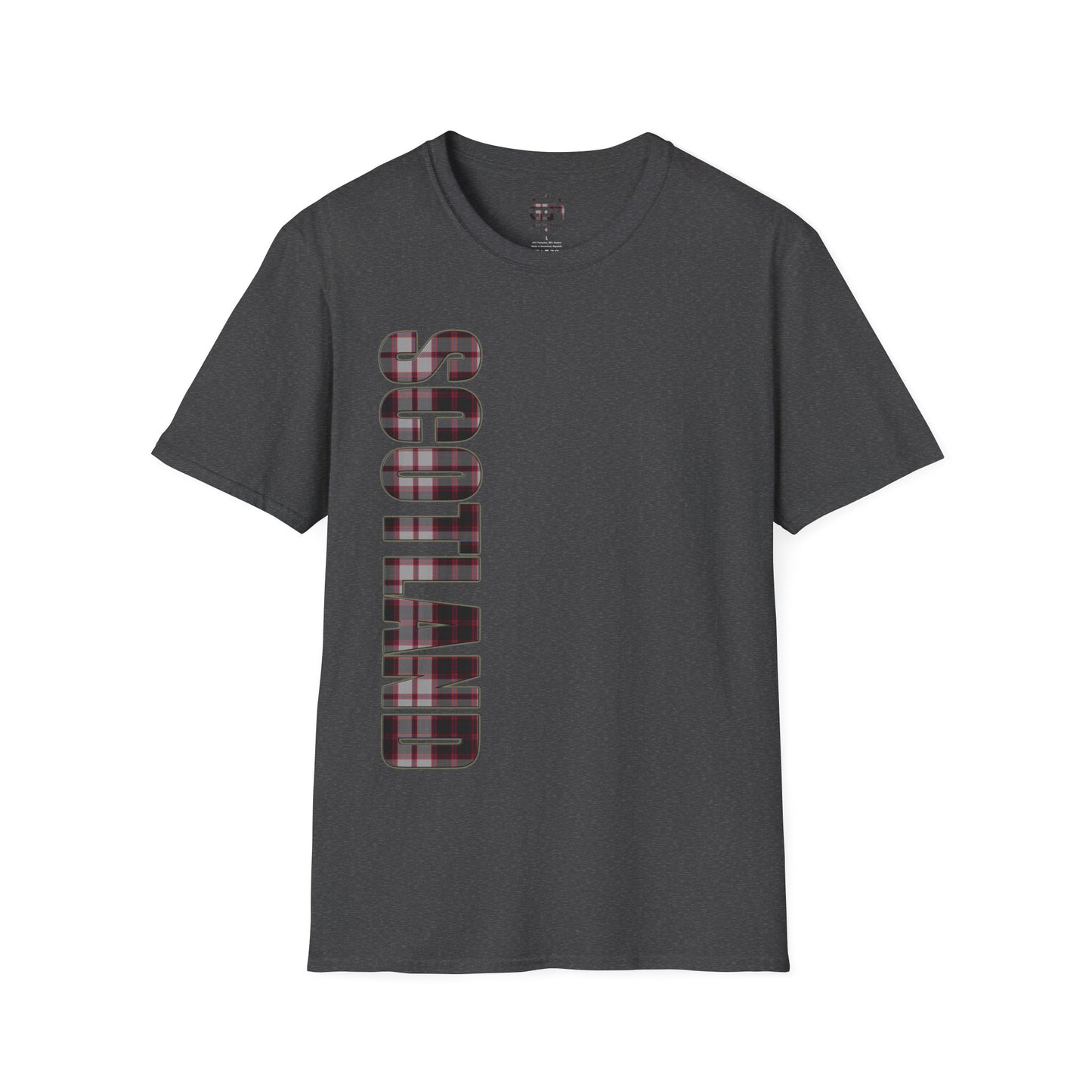 Scotland Lettering Tartan Softstyle Unisex T-Shirt, MacPherson Tartan Tee