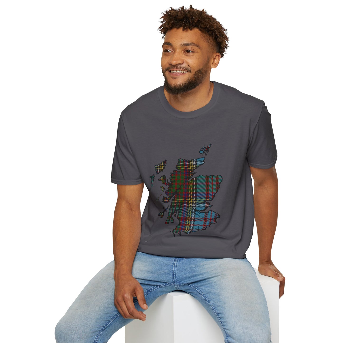 Scotland Tartan Map Softstyle Unisex T-Shirt - Anderson Tartan Tee