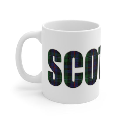 Scotland Tartan Mug - Argyle, Coffee Cup, Tea Cup, Scotland, White