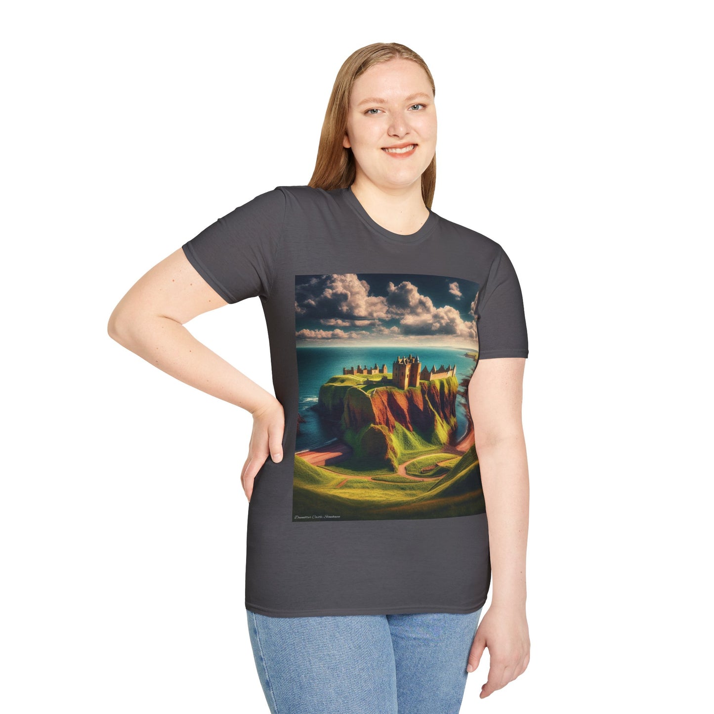 Dunnottar Castle - Stonehaven Softstyle T-Shirt, Unisex Tee, Scottish Landmarks, Various Colours