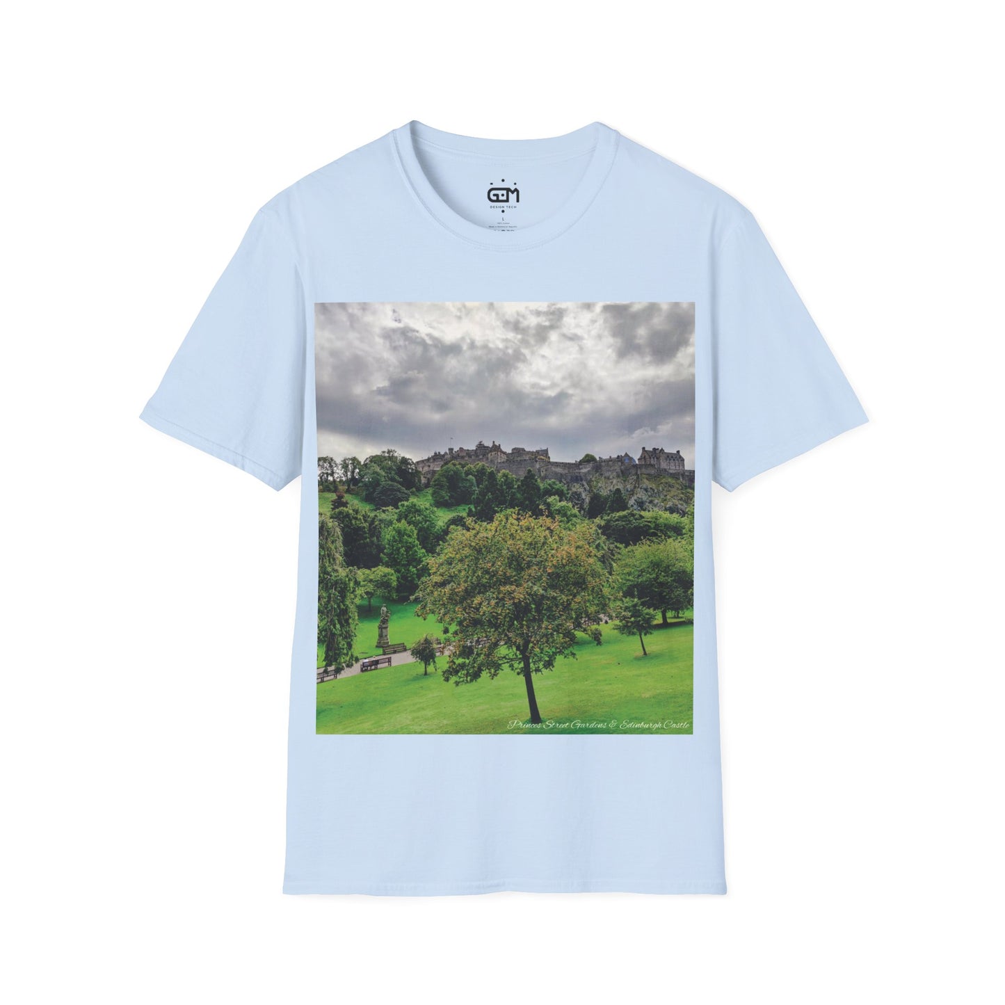 Princes Street Gardens & Edinburgh Castle Photo Softstyle T-Shirt, Unisex Tee, Various Colours