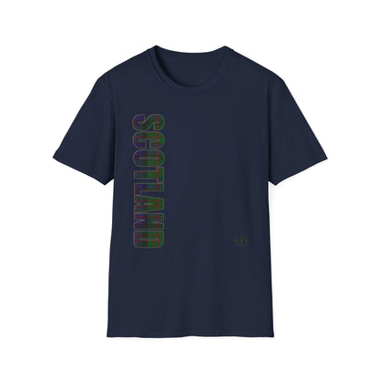 Tartan Scotland Lettering Softstyle Unisex T-Shirt, MacDonald Tartan Tee