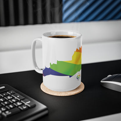 Edinburgh Castle Pride Flag Art Mug, White