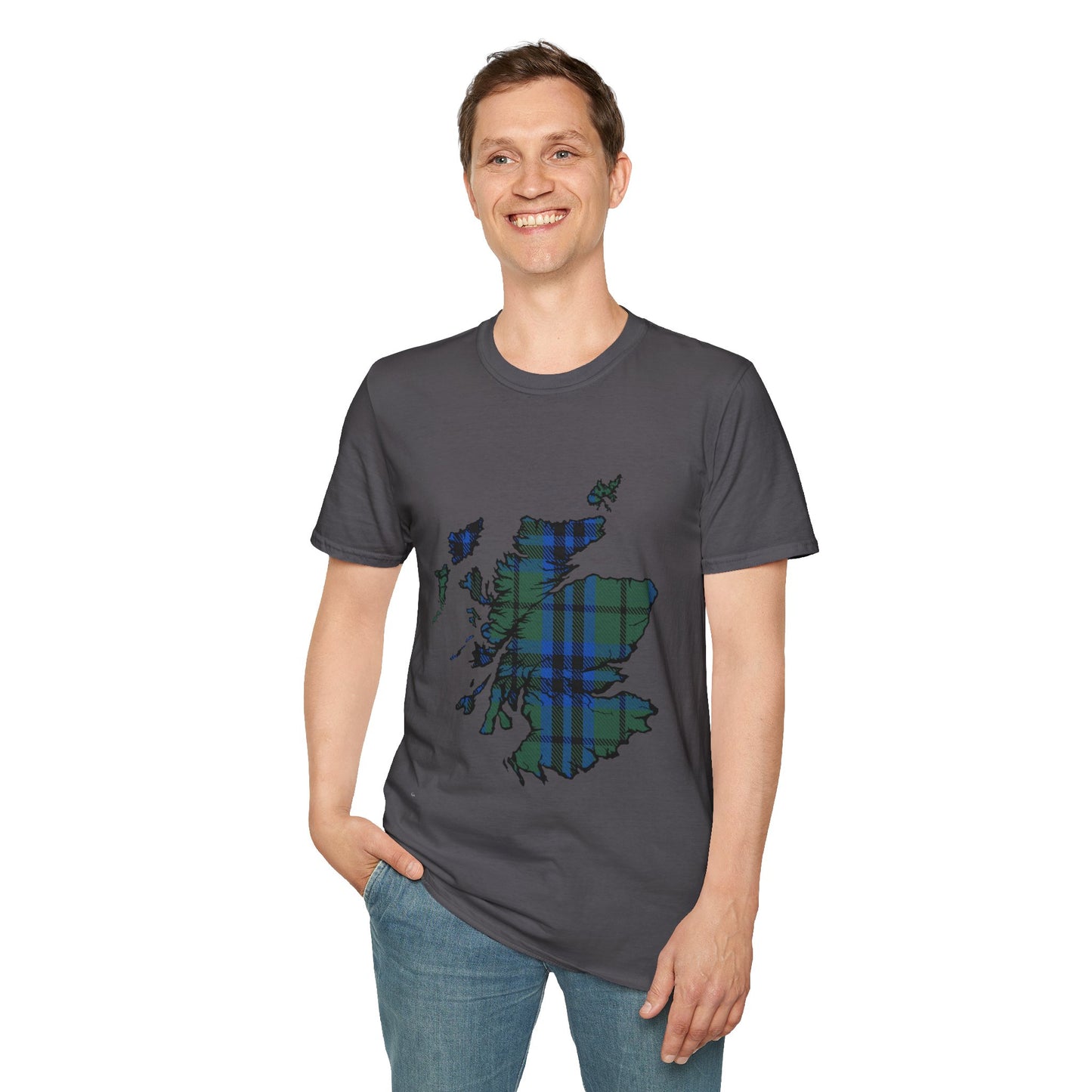 Scotland Tartan Map Softstyle Unisex T-Shirt - Keith Tartan Tee