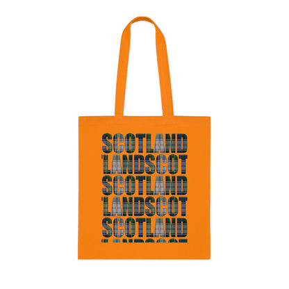 Reversible Scotland Tartan Map Cotton Tote Bag - Gordon Dress Tartan