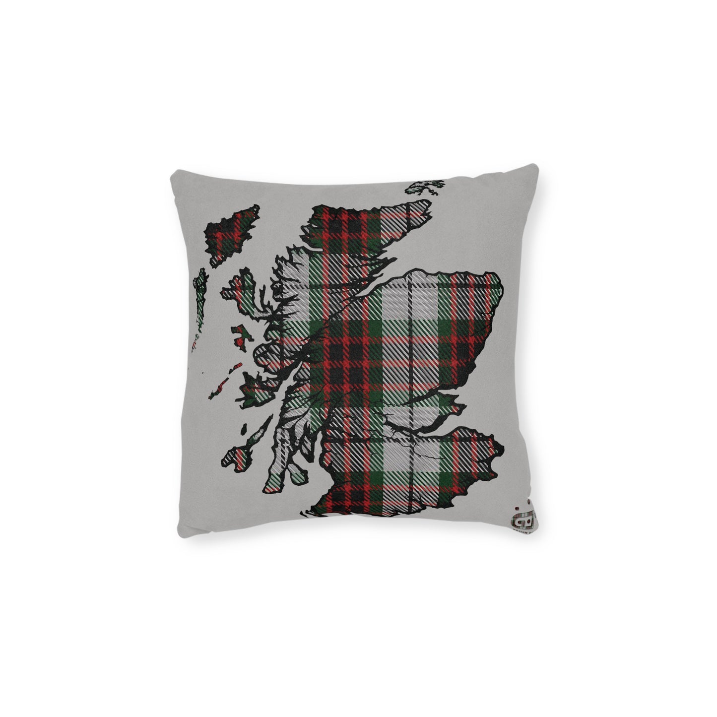 Reversible Square Cushion : Stag / Scotland Map - Fraser Tartan, Various Sizes