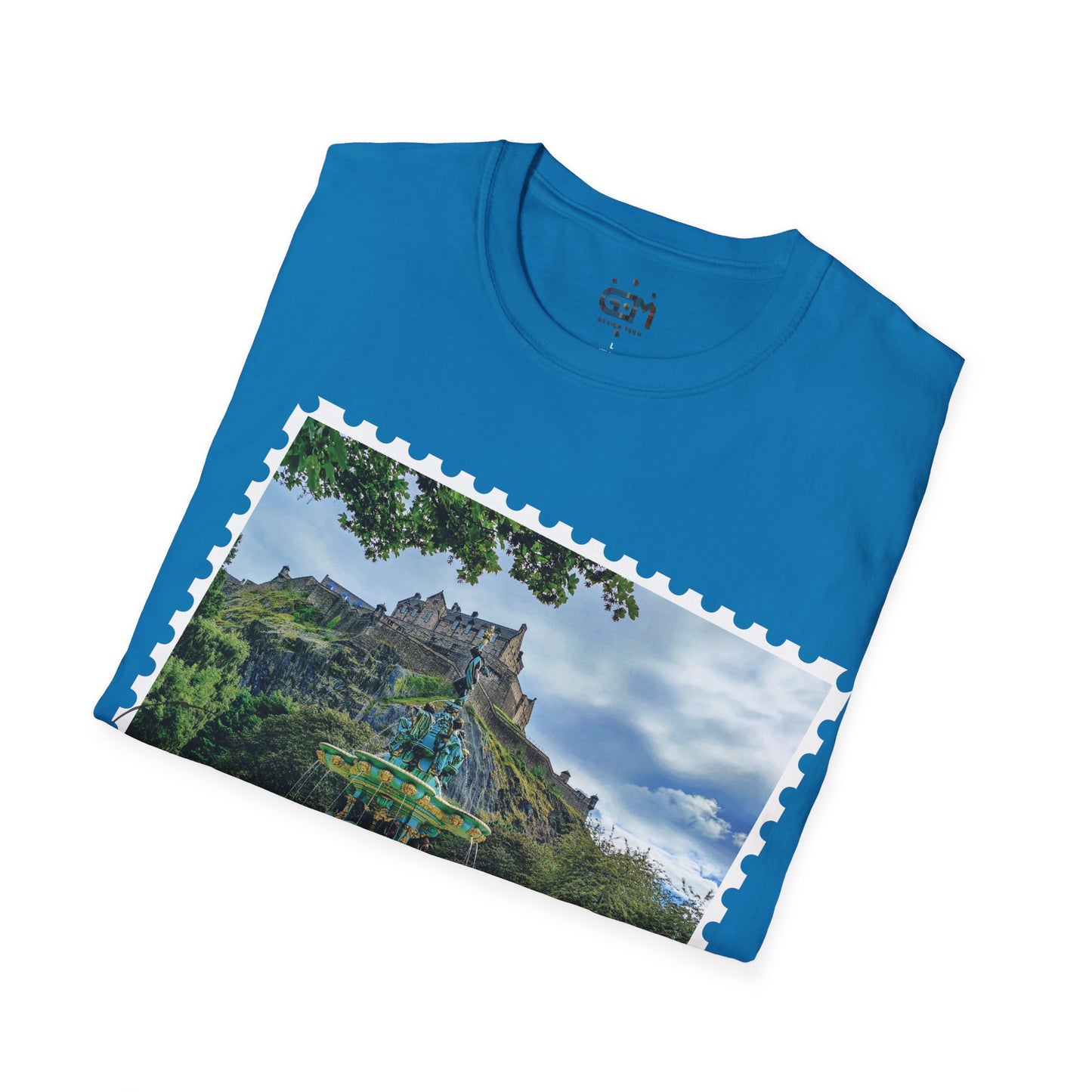 Postcard Ross Fountain & Edinburgh Castle Photo Softstyle T-Shirt, Unisex Tee, Scotland Shirt, Various Colours