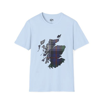 Scotland Tartan Map Softstyle Unisex T-Shirt - Argyle Dress Tartan Tee